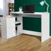 Bureau d'angle avec rangement blanc*IDMarket Hot