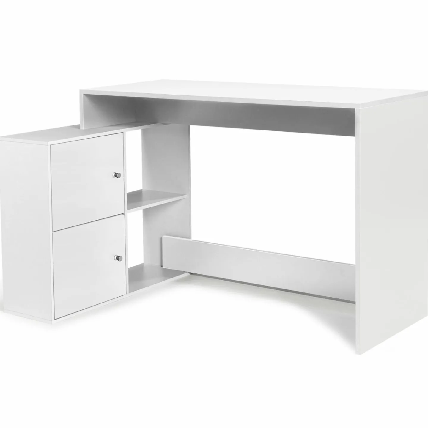Bureau d'angle avec rangement blanc*IDMarket Hot
