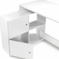 Bureau d'angle avec rangement blanc*IDMarket Hot