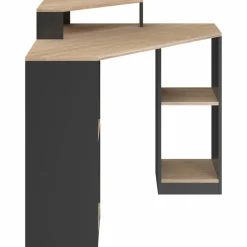 Bureau d'angle avec rangements noir et façon hêtre*IDMarket