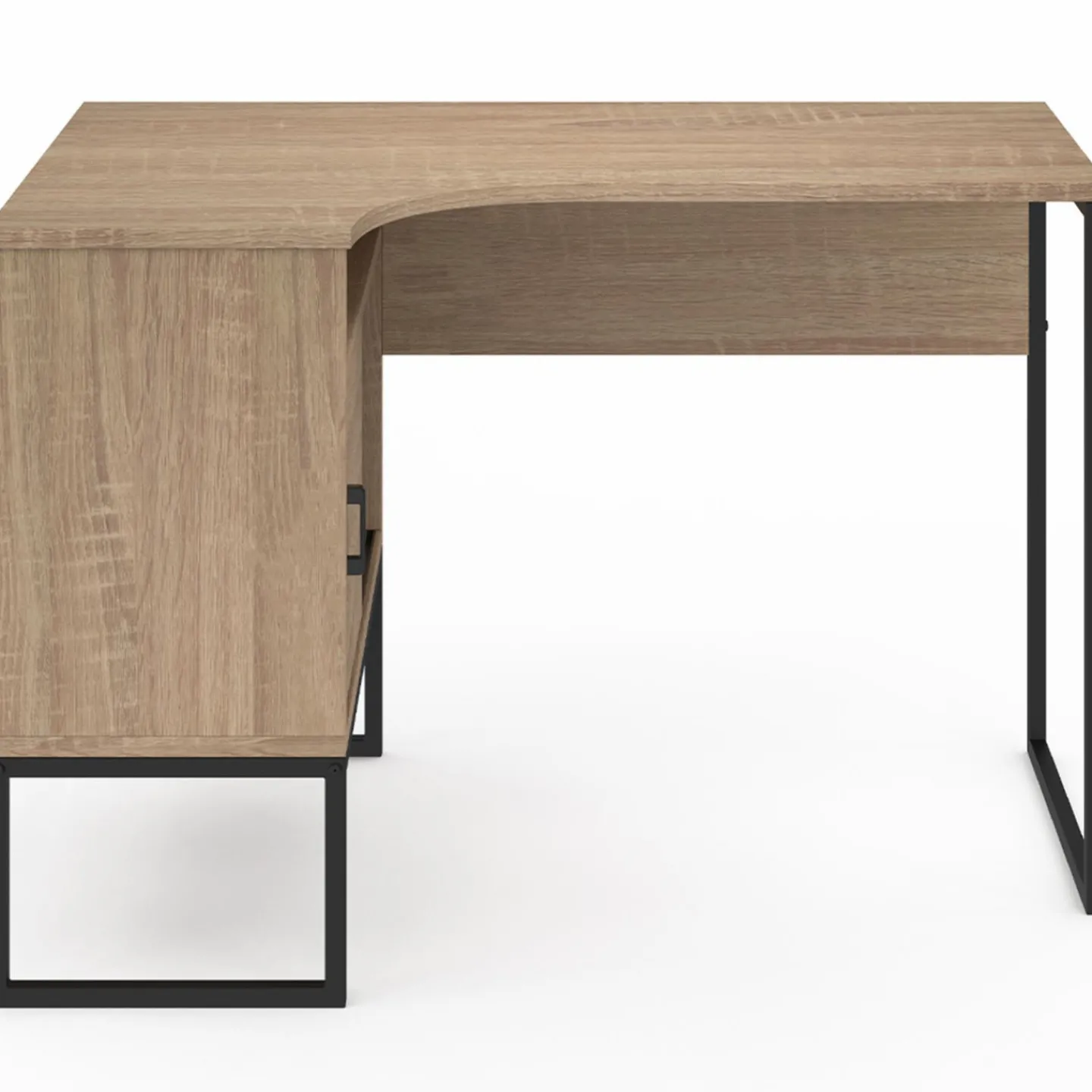 Bureau d'angle industriel noir et façon hêtre*IDMarket Best