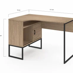 Bureau d'angle industriel noir et façon hêtre*IDMarket Best