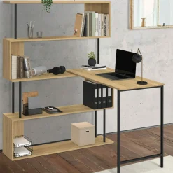Bureau d'angle industriel rotatif 180° en forme de S*IDMarket Clearance