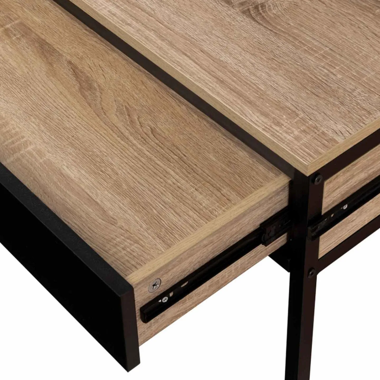 Bureau extensible gain de place 1 tiroir style industriel*IDMarket New