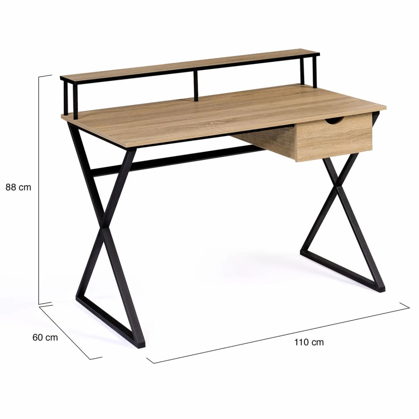 Bureau industriel avec tiroir 110 cm*IDMarket Outlet