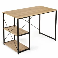 Bureau style industriel en métal et bois avec étagères*IDMarket Sale