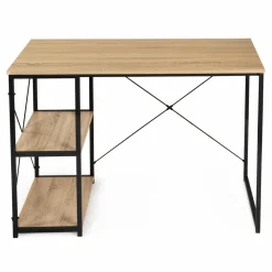 Bureau style industriel en métal et bois avec étagères*IDMarket Sale