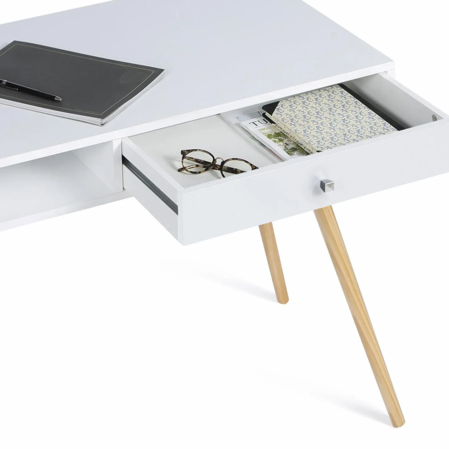 Bureau style scandinave bois blanc*IDMarket Best