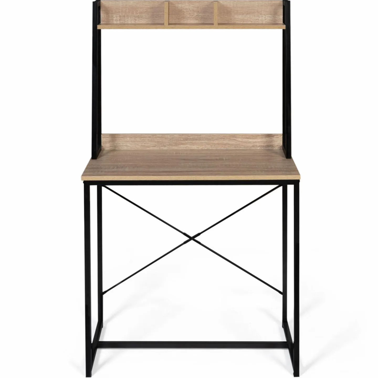 Bureau étagère droit design industriel bois et métal*IDMarket New