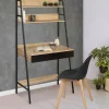 Bureau étagères deux niveaux style industriel*IDMarket Outlet