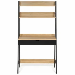 Bureau étagères deux niveaux style industriel*IDMarket Outlet