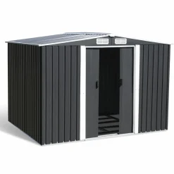 Cabanon de jardin en métal 5,3m² gris*IDMarket