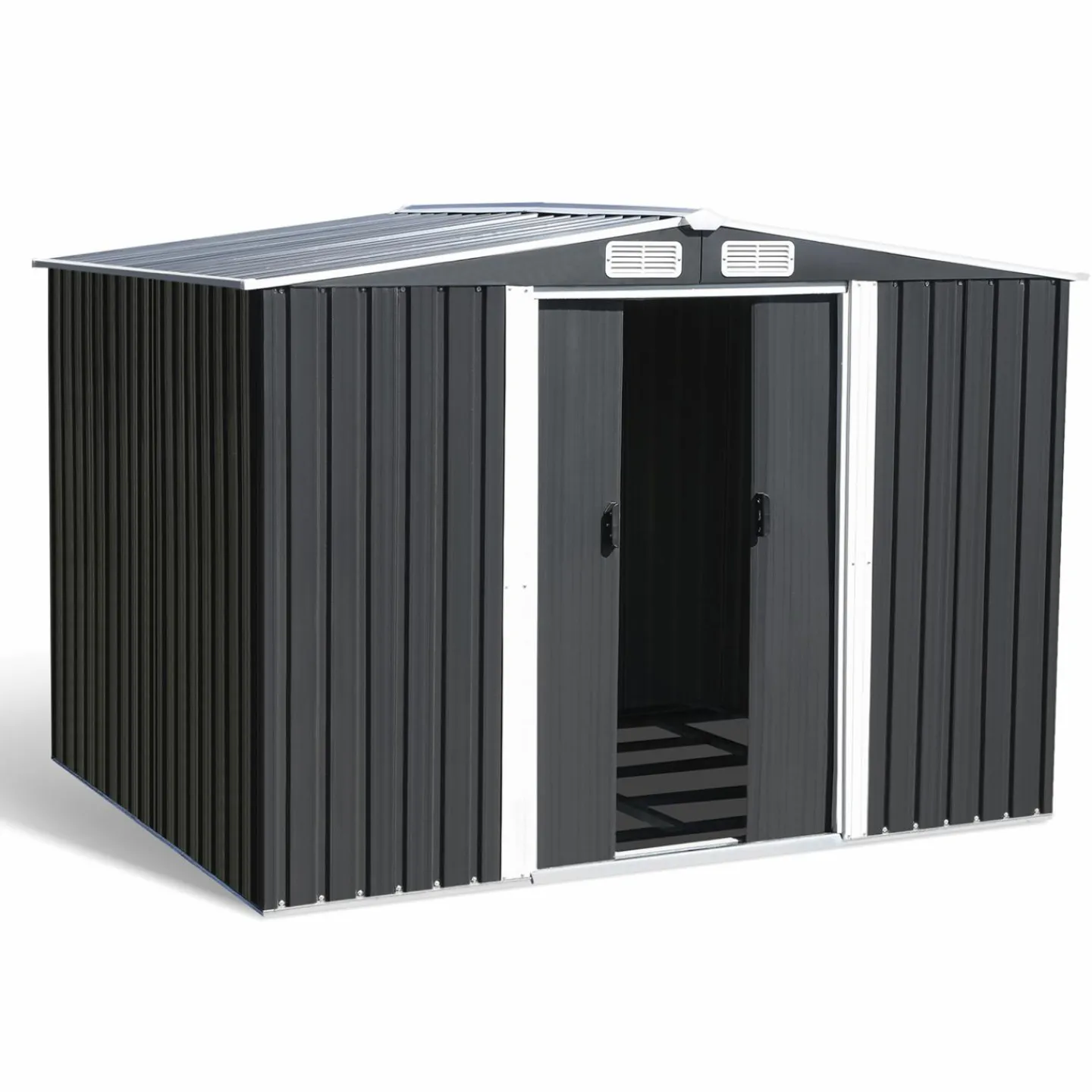 Cabanon de jardin en métal 5,3m² gris*IDMarket