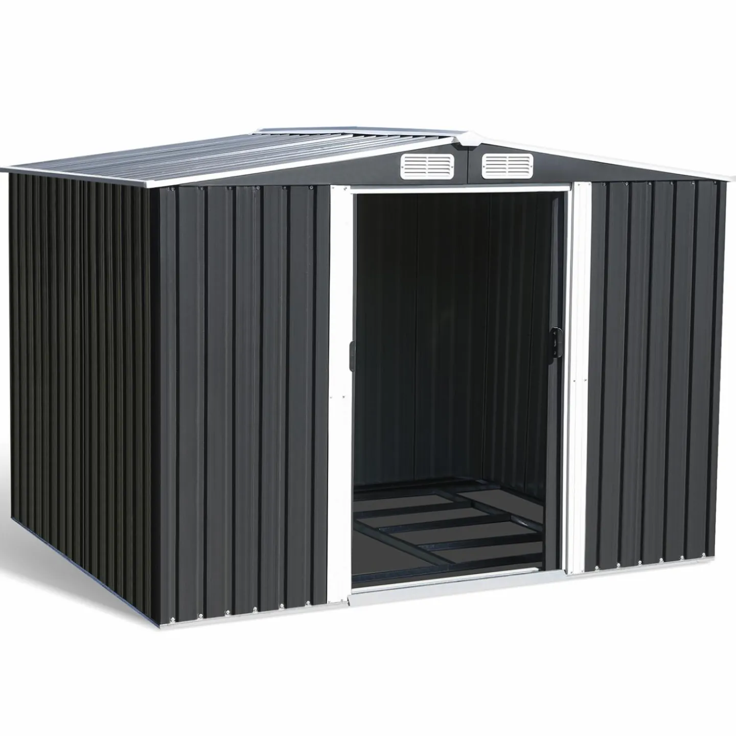 Cabanon de jardin en métal 5,3m² gris*IDMarket