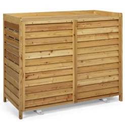 Cache climatiseur extérieur en bois naturel 95 x 50 x 80 cm*IDMarket Outlet
