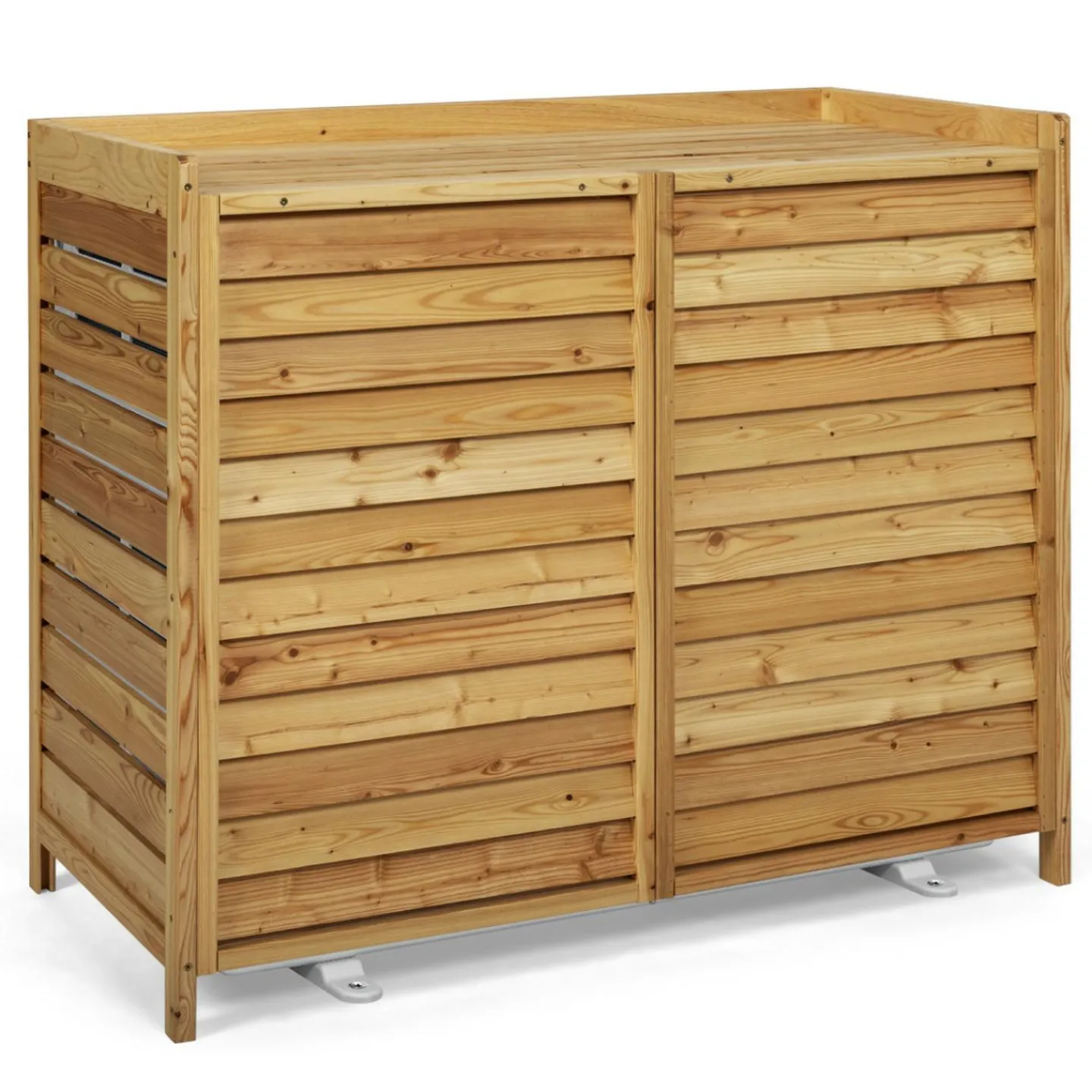 Cache climatiseur extérieur en bois naturel 95 x 50 x 80 cm*IDMarket Outlet