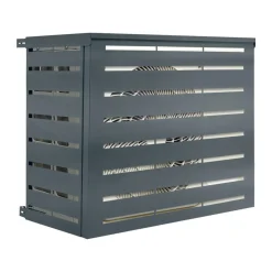Cache climatiseur extérieur en métal gris anthracite 95x50x80 cm*IDMarket Clearance