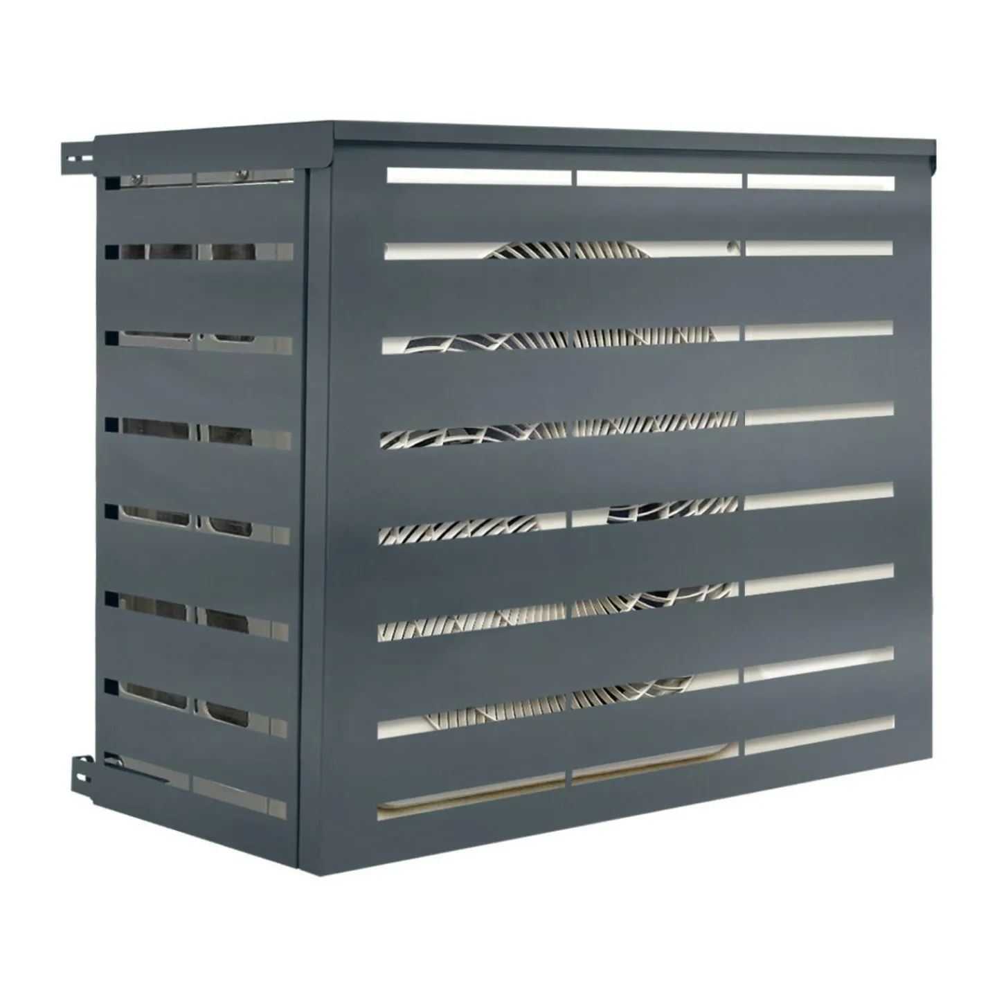 Cache climatiseur extérieur en métal gris anthracite 95x50x80 cm*IDMarket Clearance