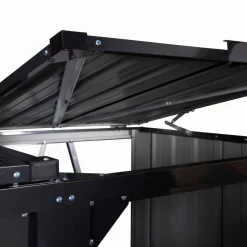 Cache poubelle double en acier gris pour extérieur*IDMarket Outlet