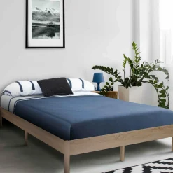 Cadre de lit 140x190 cm effet bois naturel*IDMarket Outlet