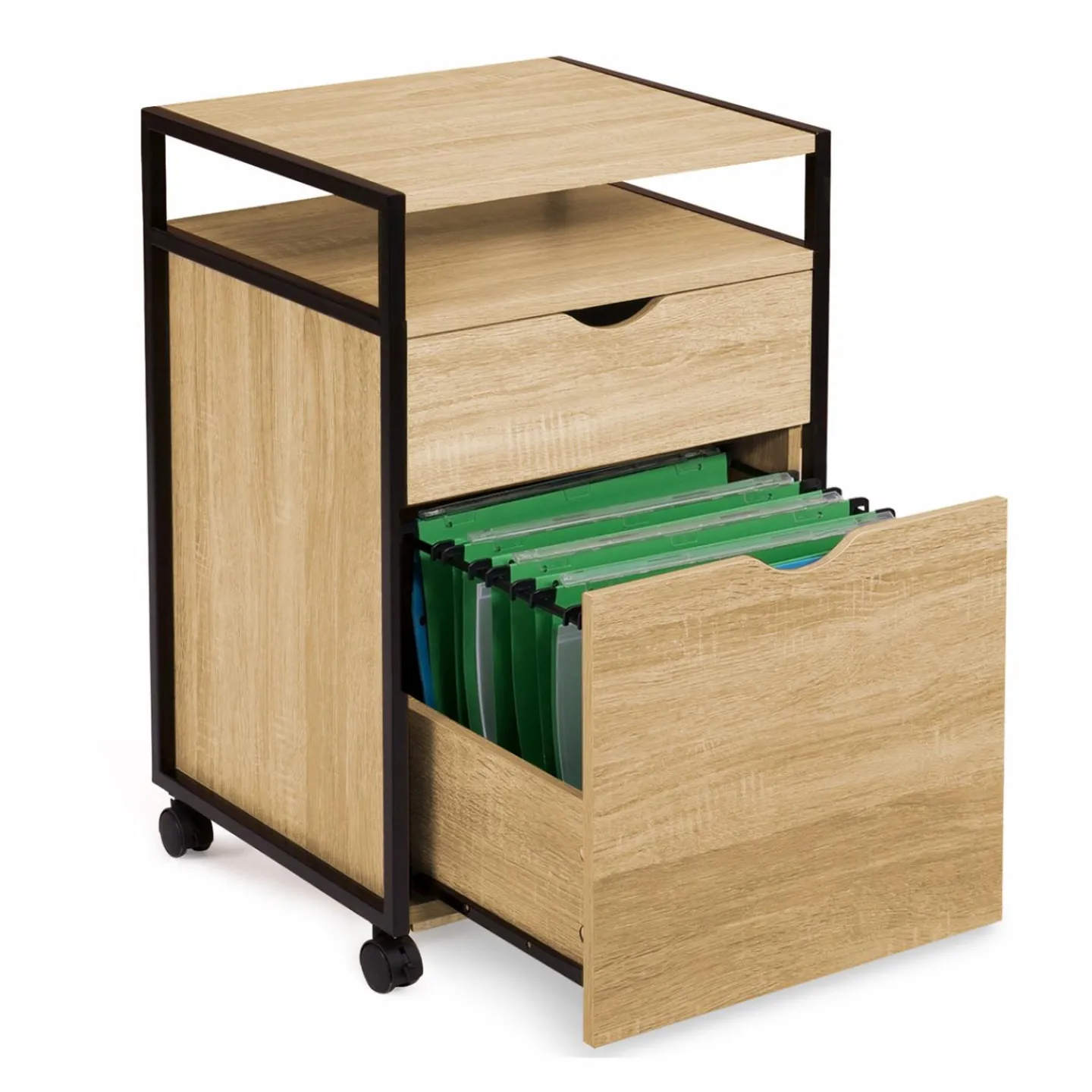 Caisson de bureau 2 tiroirs pour imprimante*IDMarket Outlet