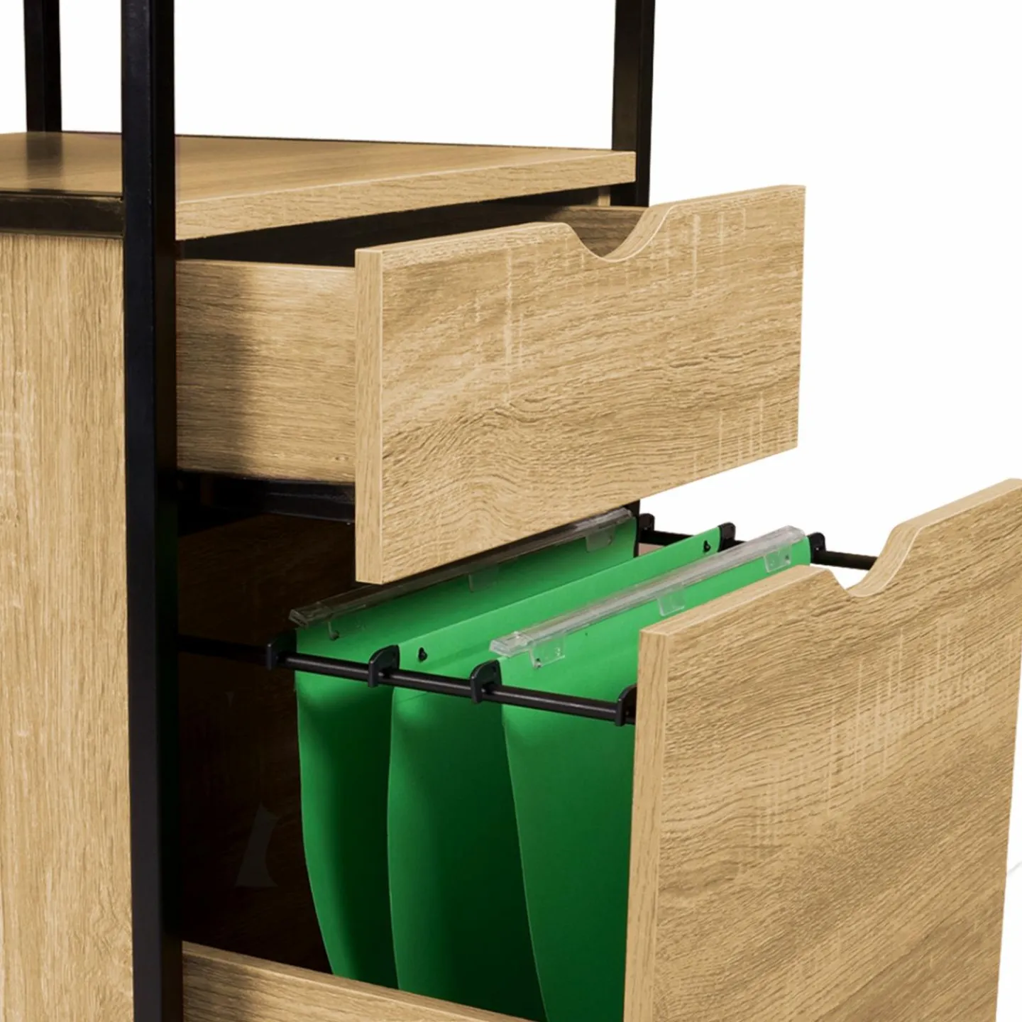 Caisson de bureau 2 tiroirs pour imprimante*IDMarket Outlet