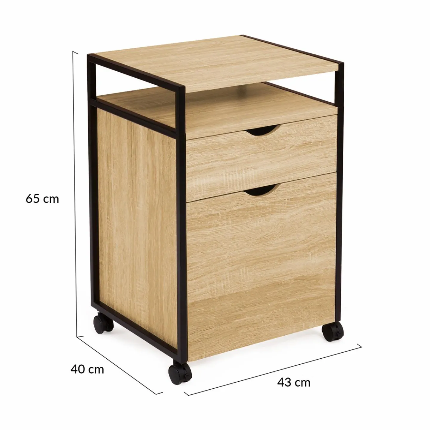 Caisson de bureau 2 tiroirs pour imprimante*IDMarket Outlet