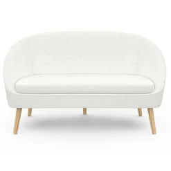 Canapé banquette tissu bouclette blanc*IDMarket Discount