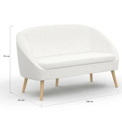 Canapé banquette tissu bouclette blanc*IDMarket Discount