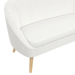 Canapé banquette tissu bouclette blanc*IDMarket Discount