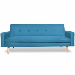 Canapé bleu canard scandinave 3 places convertible*IDMarket Outlet