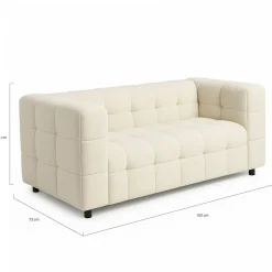 Canapé double capitonné en tissu bouclette*IDMarket Online