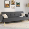 Canapé droit convertible 3 places gris*IDMarket Sale