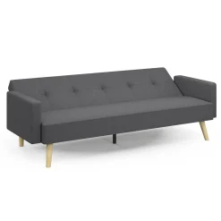 Canapé droit convertible 3 places gris*IDMarket Sale