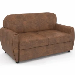 Canapé droit vintage marron effet vieilli*IDMarket Hot