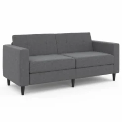 Canapé fixe moderne 3 places 180 cm en tissu gris anthracite*IDMarket