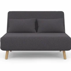 Canapé lit convertible 2 places 120x190cm tissu gris anthracite*IDMarket Best