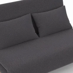 Canapé lit convertible 2 places 120x190cm tissu gris anthracite*IDMarket Best