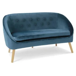 Canapé velours bleu*IDMarket New