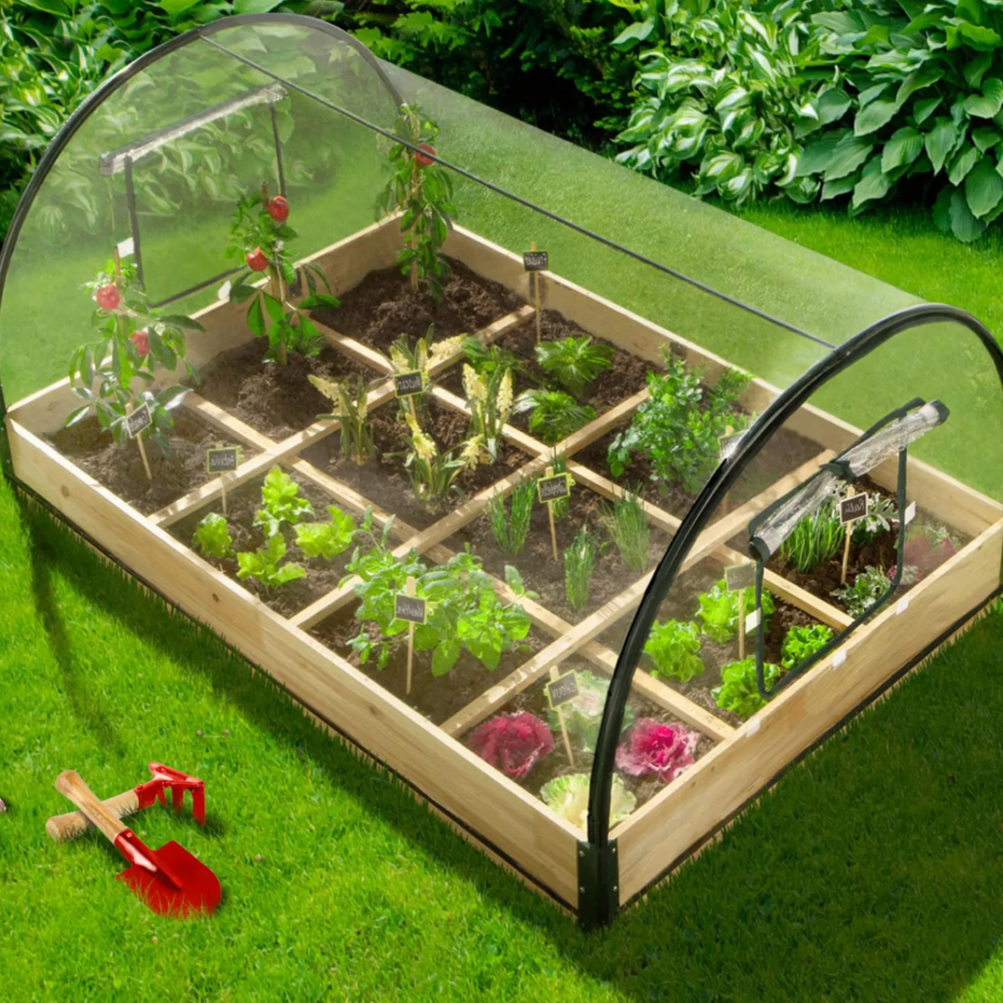 Carré potager avec serre*IDMarket Best