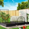 Carré potager en métal avec serre à tomates + treillis + housse*IDMarket Discount