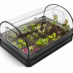 Carré potager en métal avec serre à tomates + treillis + housse*IDMarket Discount