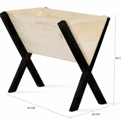 Carré potager jardinière sur pieds bois et noir balcon / terrasse*IDMarket