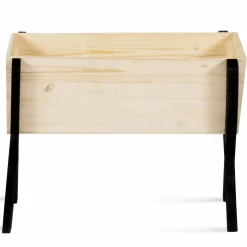 Carré potager jardinière sur pieds bois et noir balcon / terrasse*IDMarket