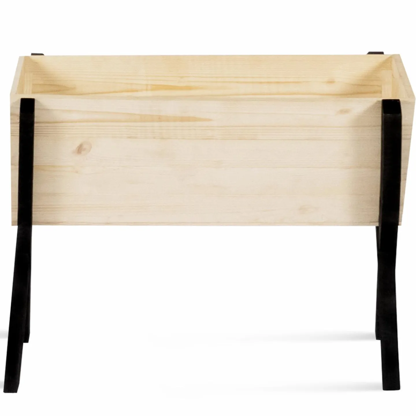 Carré potager jardinière sur pieds bois et noir balcon / terrasse*IDMarket