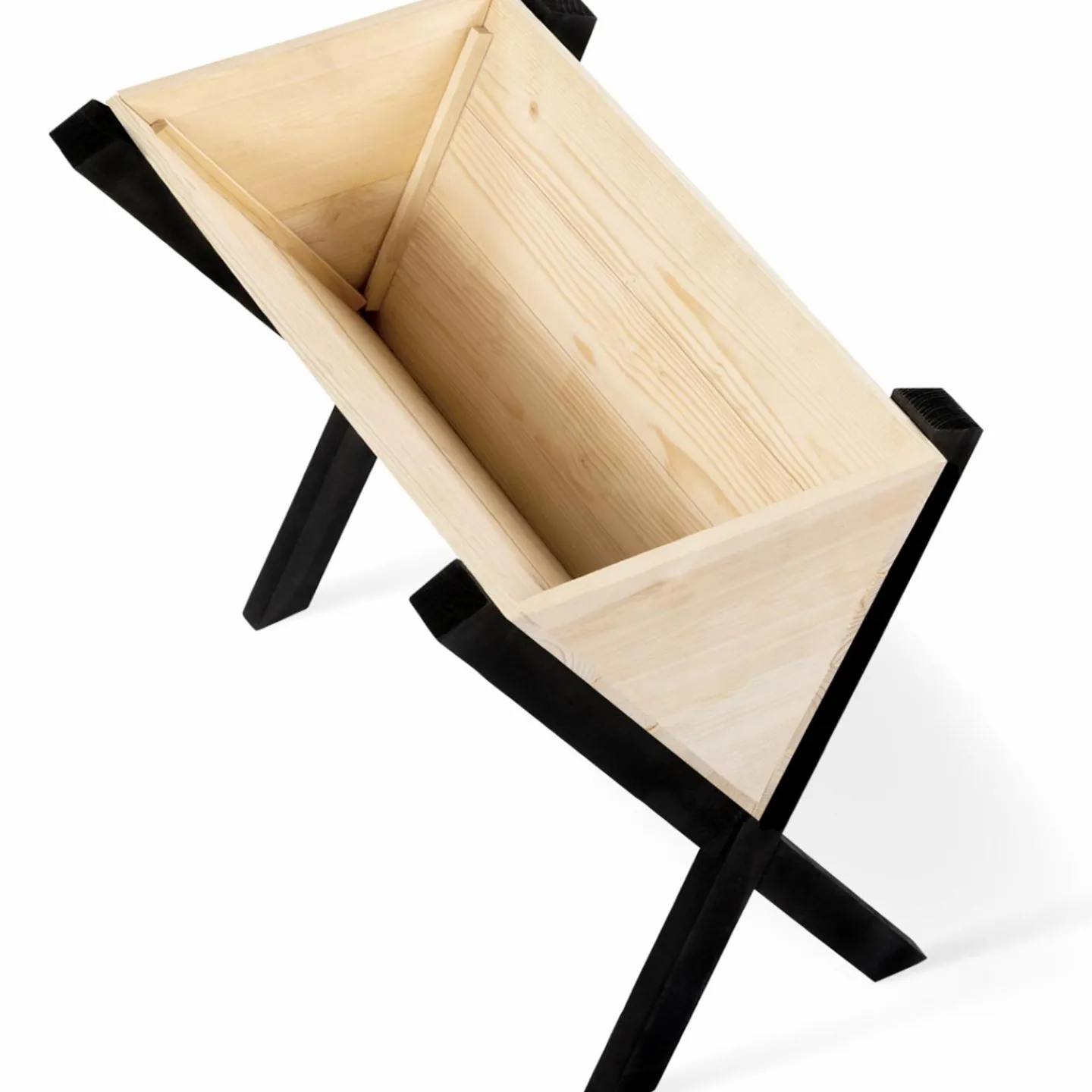 Carré potager jardinière sur pieds bois et noir balcon / terrasse*IDMarket