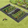 Carrés de potager 90 x 90 cm métalliques gris argentés : lot de 2*IDMarket Online