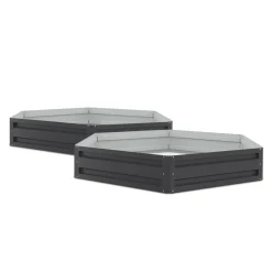 Carrés de potager hexagonale 120 cm gris anthracite : lot de 2*IDMarket Hot