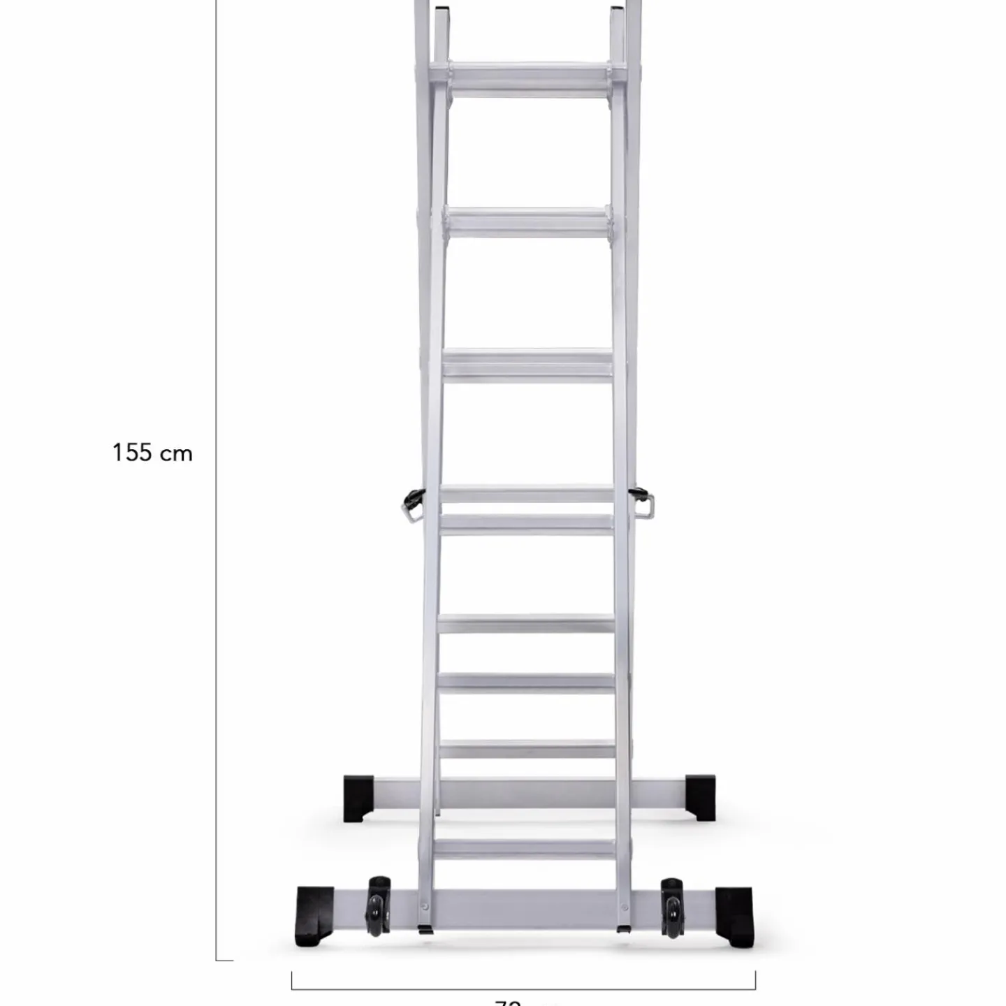 Échafaudage aluminium plateforme modulable avec échelle multifonction, sur roues, 165 cm*IDMarket