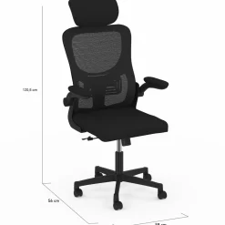 Chaise de bureau ergonomique noire avec roulettes*IDMarket Hot